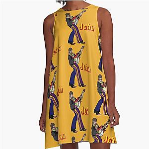 John Lennon Yellow Submarine character plays guitar in Pepperland  A-Line Dress