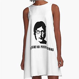 John Lennon Outline Imagine Lyrics  A-Line Dress