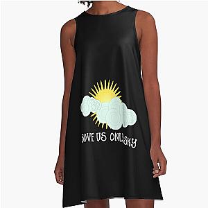 Imagine - John Lennon - Above Us Only Sky Lyrics Text Fitted  A-Line Dress