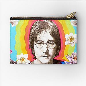 John Lennon Print Zipper Pouch