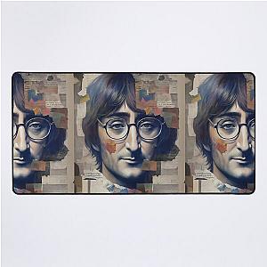 John Lennon Vintage art collage  Desk Mat