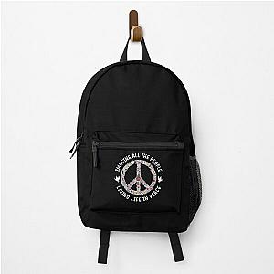 Imagine All The People Living Life In Peace Motivation Quotes by John Lennon - White Backpack