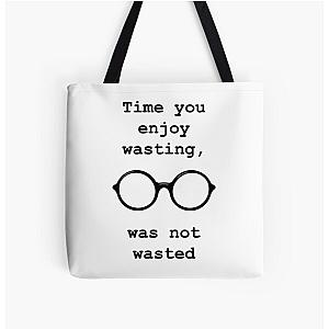 John Lennon quote - Time not wasted All Over Print Tote Bag