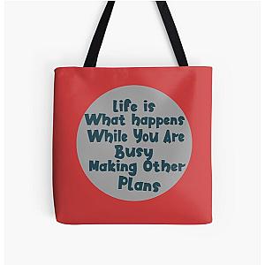 John Lennon quote - Life is what happens All Over Print Tote Bag