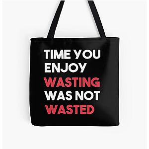 John Lennon quote - Time not wasted All Over Print Tote Bag