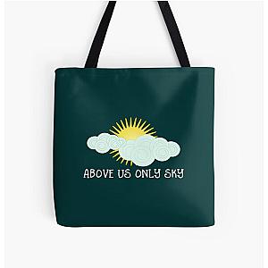 Imagine - John Lennon - Above Us Only Sky Lyrics Text Fitted  All Over Print Tote Bag