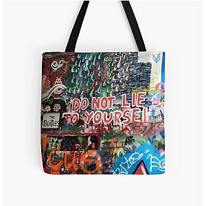 John Lennon Wall Prague All Over Print Tote Bag