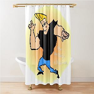 Johnny Bravo 8 bit Shower Curtain