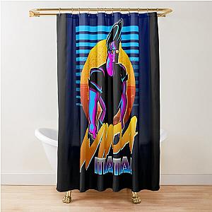 Johnny Bravo - Whoa Mama! Outrun Style Poster Shower Curtain