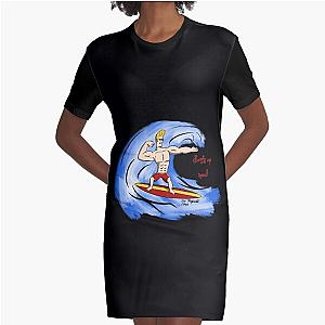 Surf’s up with Johnny Bravo Graphic T-Shirt Dress