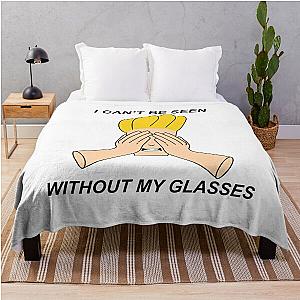 Johnny Bravo I can’t be seen without my glasses Throw Blanket