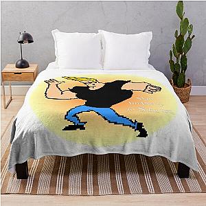 Johnny Bravo 8 bit Throw Blanket