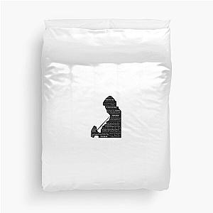 Johnny Cash Silhouette with Song Titles Duvet Cover