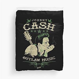 Johnny Cash Outlaw Music Duvet Cover