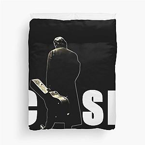 Johnny Cash Walking with Guitar Case Design Duvet Cover