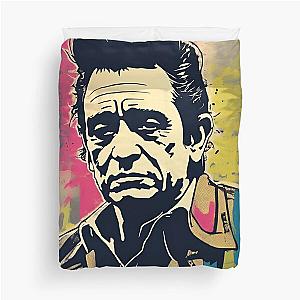 Johnny Cash Inspired Pop  Art Duvet Cover