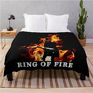 Graphic Johnny Cash Ring Of Fire Gift For Fans Throw Blanket