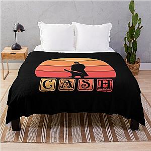 Johnny Cash Retro Art Throw Blanket