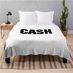 Johnny Cash Logo Stickers Throw Blanket