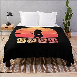 Johnny Cash Retro Art Throw Blanket