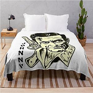 Johnny Cash Portrait Throw Blanket