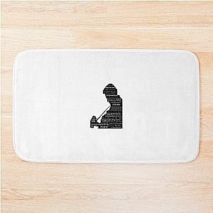 Johnny Cash Silhouette with Song Titles Bath Mat