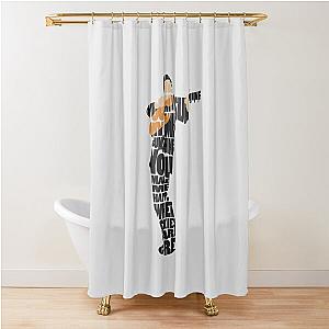 Johnny Cash Typography Art Shower Curtain