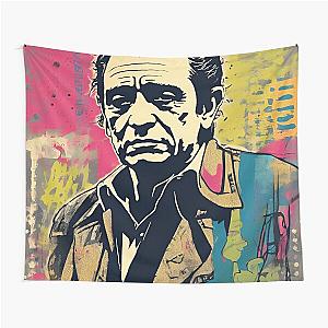 Johnny Cash Inspired Pop  Art Tapestry