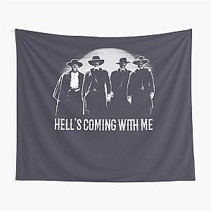 Day Gift for johnny cash music ombstone Doc Holiday Hell's Coming with Me Tapestry