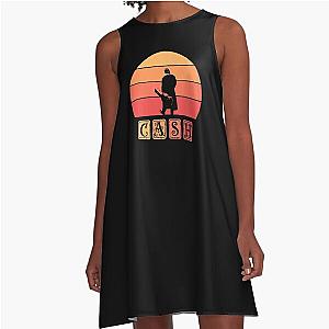 Johnny Cash Retro Art  A-Line Dress