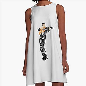 Johnny Cash Typography Art A-Line Dress