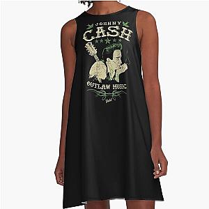 Johnny Cash Outlaw Music A-Line Dress