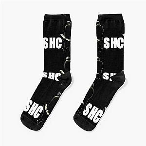 Johnny Cash Walking with Guitar Case Design Socks