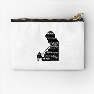 Johnny Cash Silhouette with Song Titles Zipper Pouch