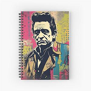 Johnny Cash Inspired Pop  Art Spiral Notebook