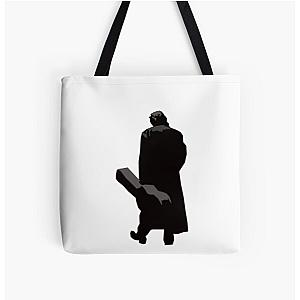 Johnny Cash man in black All Over Print Tote Bag