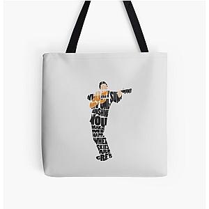 Johnny Cash Typography Art All Over Print Tote Bag