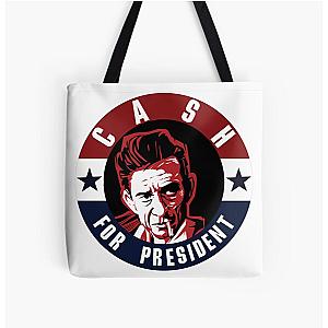 Johnny Cash For President All Over Print Tote Bag