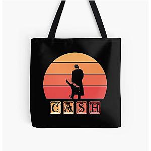 Johnny Cash Retro Art All Over Print Tote Bag