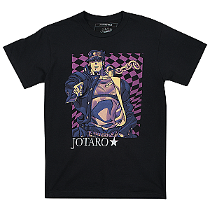 Jotaro Checkered Black Tee