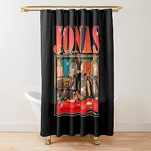 dark green background <<Jonas Brothers Band,JonasBrothers,Jonas Brothers Band,JonasBrothers,Jonas Brothers Band,JonasBrothers,Jonas Brothers Band,JonasBrothers>> Shower Curtain