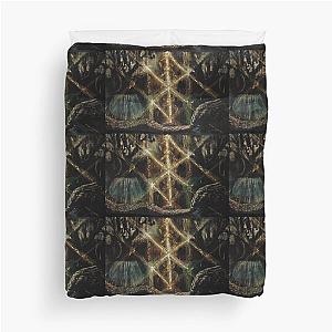 Runes in Yggdrasil with Jormungandr Duvet Cover