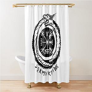 Jormungandr Norse Mythology Runic Compass Shower Curtain