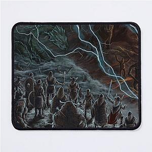 Viking Warriors Facing Fenrir and Jormungand Mouse Pad