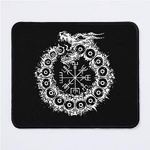 World Serpent Jormungandr Runic Compass Mouse Pad