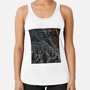 Viking Warriors Facing Fenrir and Jormungand Racerback Tank Top