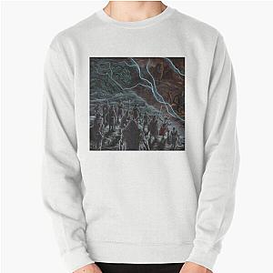 Viking Warriors Facing Fenrir and Jormungand Pullover Sweatshirt