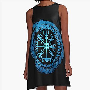 Vegvisir Jormungandr World Serpent A-Line Dress