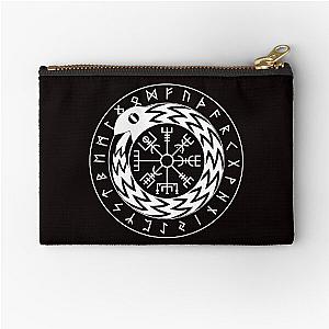 Norse Mythology Jormungandr Vegvisir with Runes Zipper Pouch