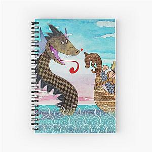 Vikings meet the Jormungand serpent spiral notebook